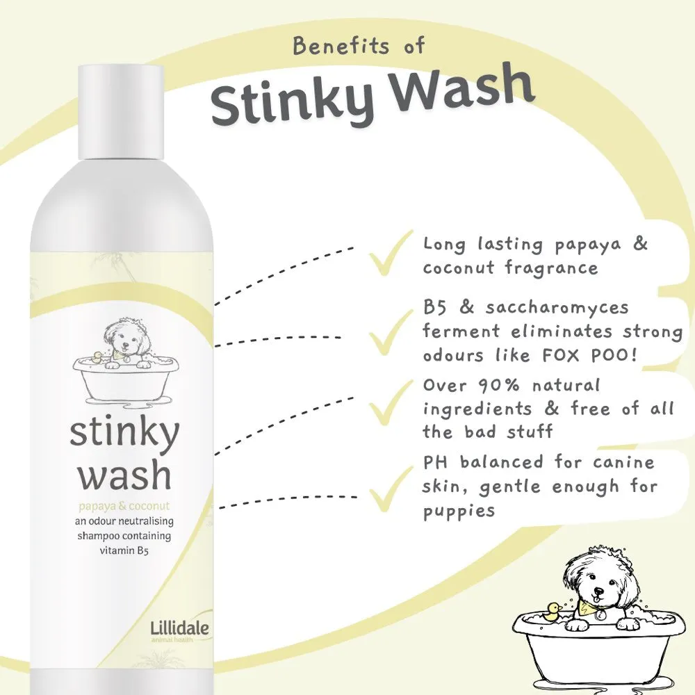 10% OFF (Exp Mar 25): Lillidale Stinky Wash Dog Shampoo (Papaya & Coconut) 250ml