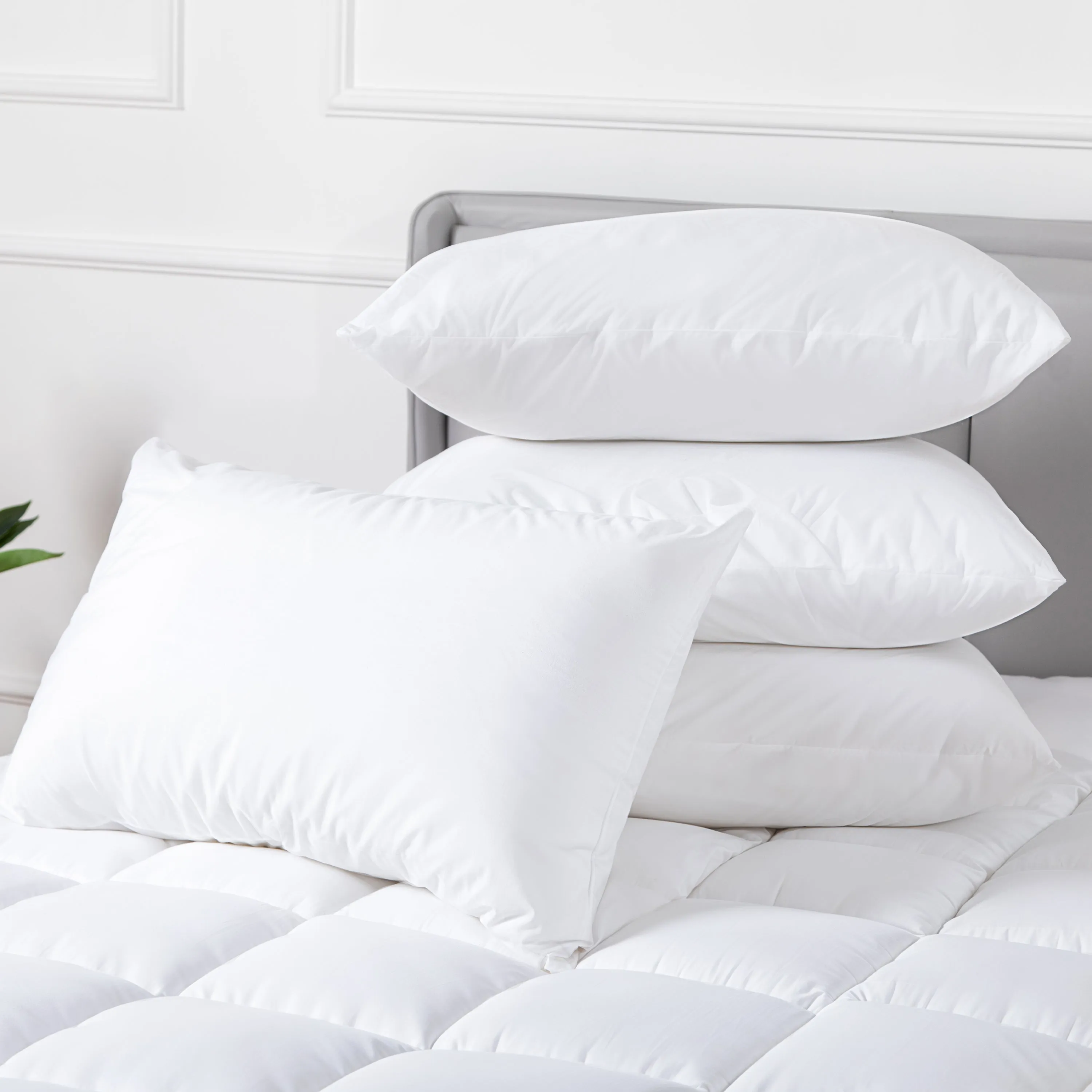 100% Cotton Pillow Cover with 800g Poly Fill – Hypoallergenic, Antibacterial, and Cooling Technology