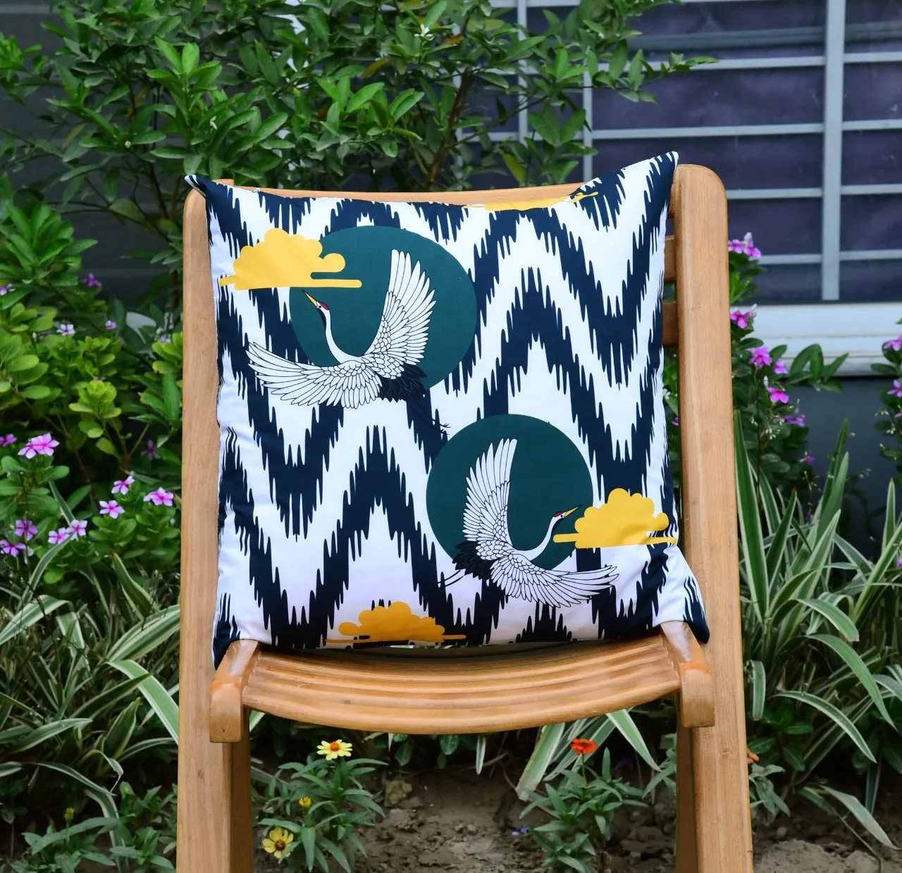 6 PCs Digital Printed Cotton Cushions-Swans