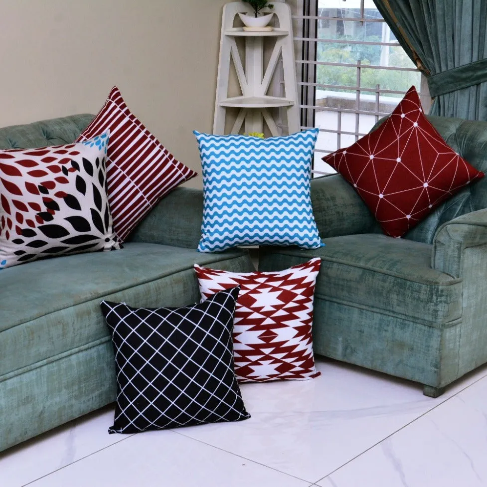 6 PCs Digital Printed Duck Cushions-Multi Knots