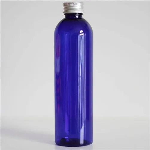 8 oz Blue PET Bullet Bottle with 24-410 Neck
