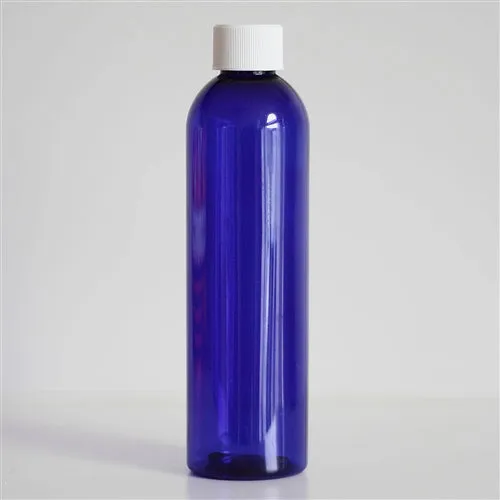 8 oz Blue PET Bullet Bottle with 24-410 Neck
