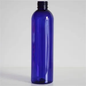 8 oz Blue PET Bullet Bottle with 24-410 Neck