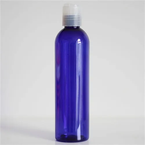 8 oz Blue PET Bullet Bottle with 24-410 Neck