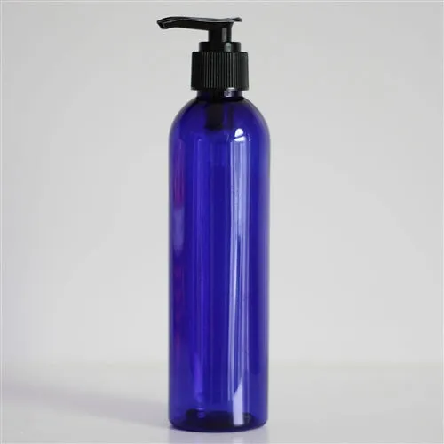 8 oz Blue PET Bullet Bottle with 24-410 Neck
