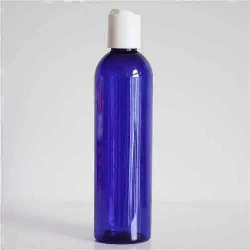 8 oz Blue PET Bullet Bottle with 24-410 Neck