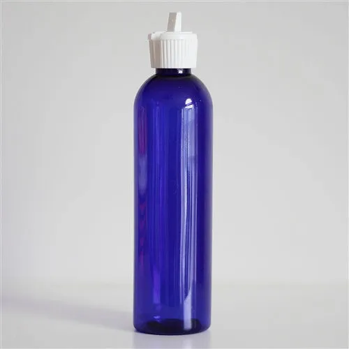8 oz Blue PET Bullet Bottle with 24-410 Neck