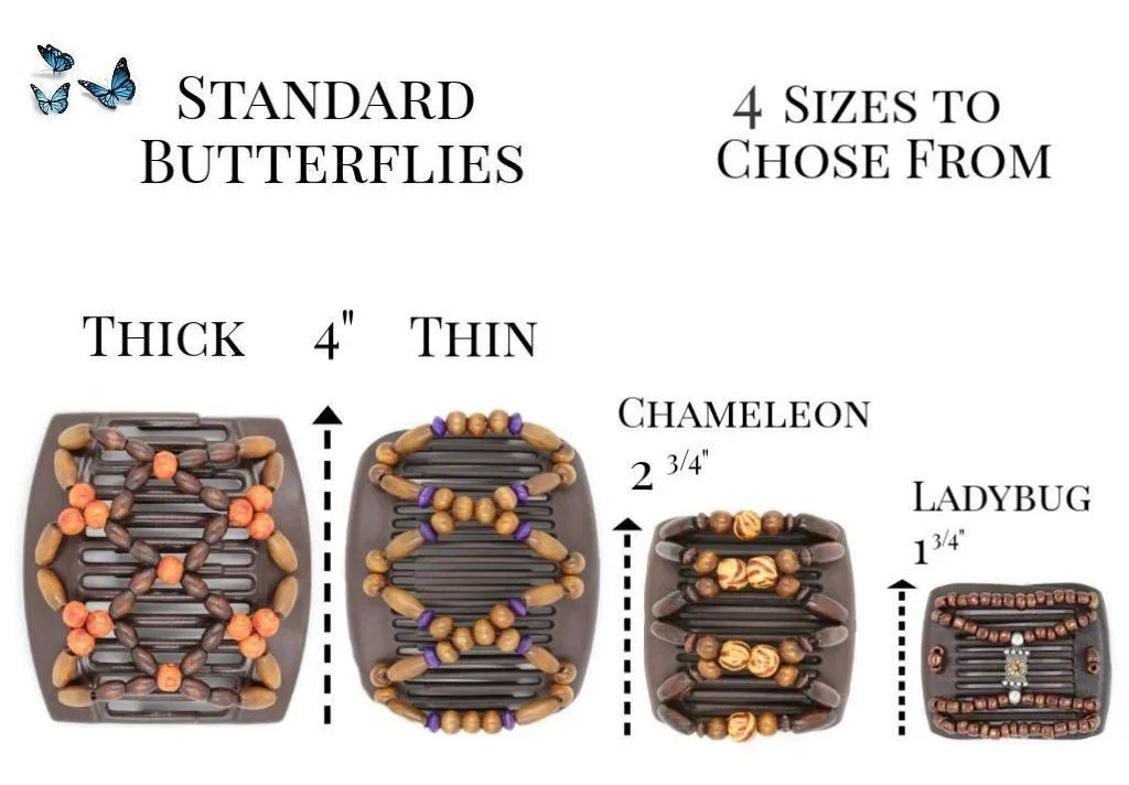 African Butterfly Thick Hair Comb - Dupla Black 123
