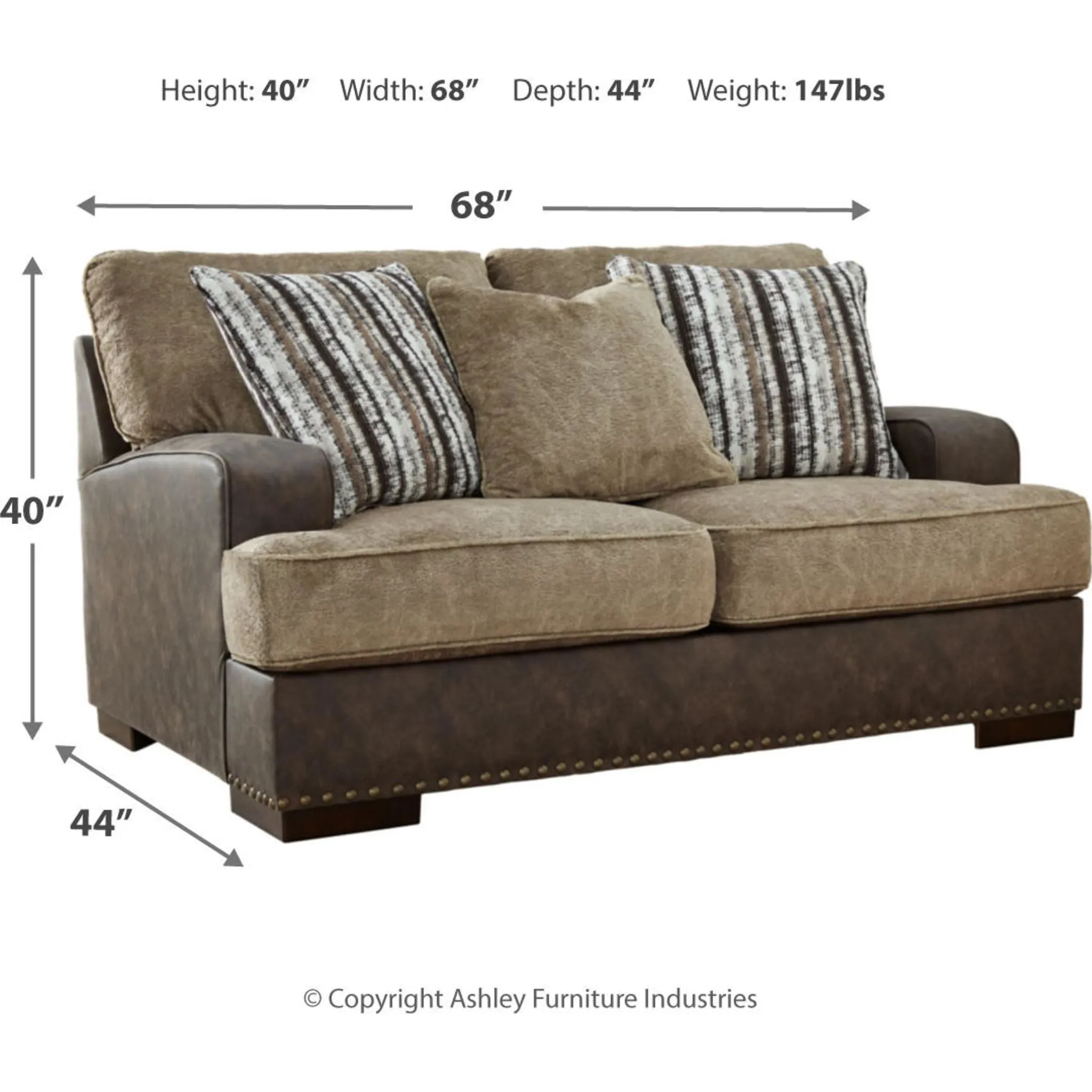 Alesbury Loveseat - Chocolate
