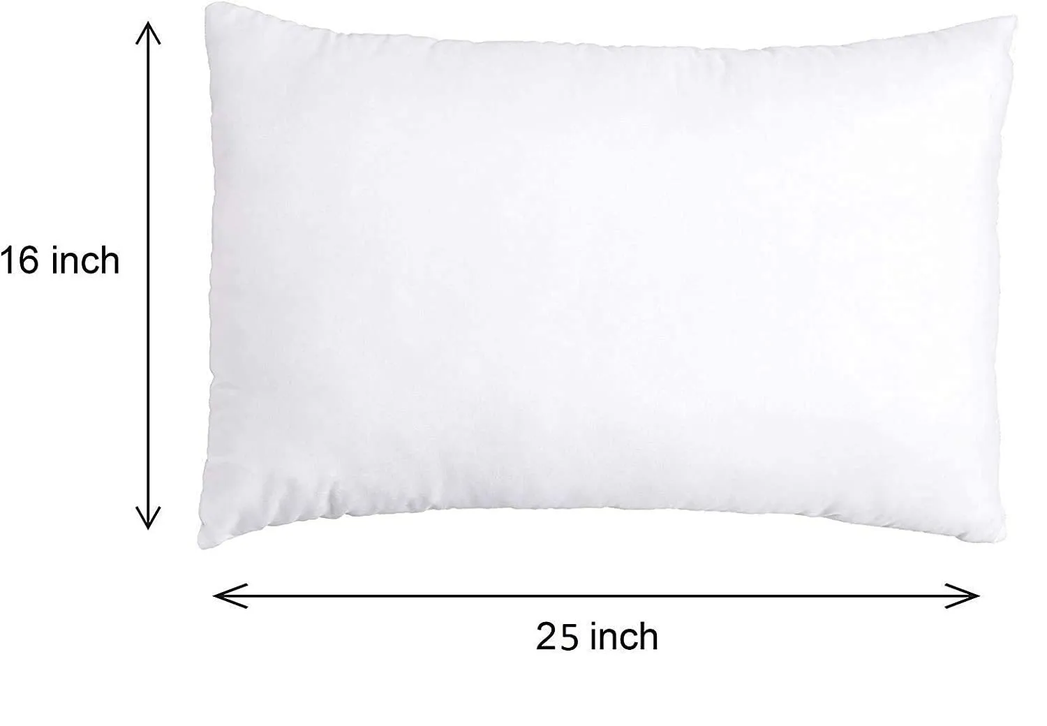 ATOOTFUSION 100% Recyclable Black Hosiery Firm Medium Hard Cotton Bed Pillow for Real Perfect Neck Support (16" x 26") Firm Pillow White Satin Strip Pack of 02