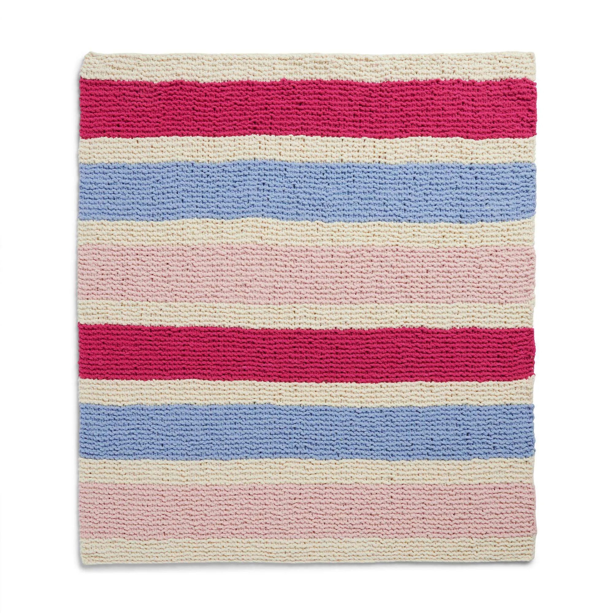 Bernat Snuggly Stripes Garter Knit Blanket