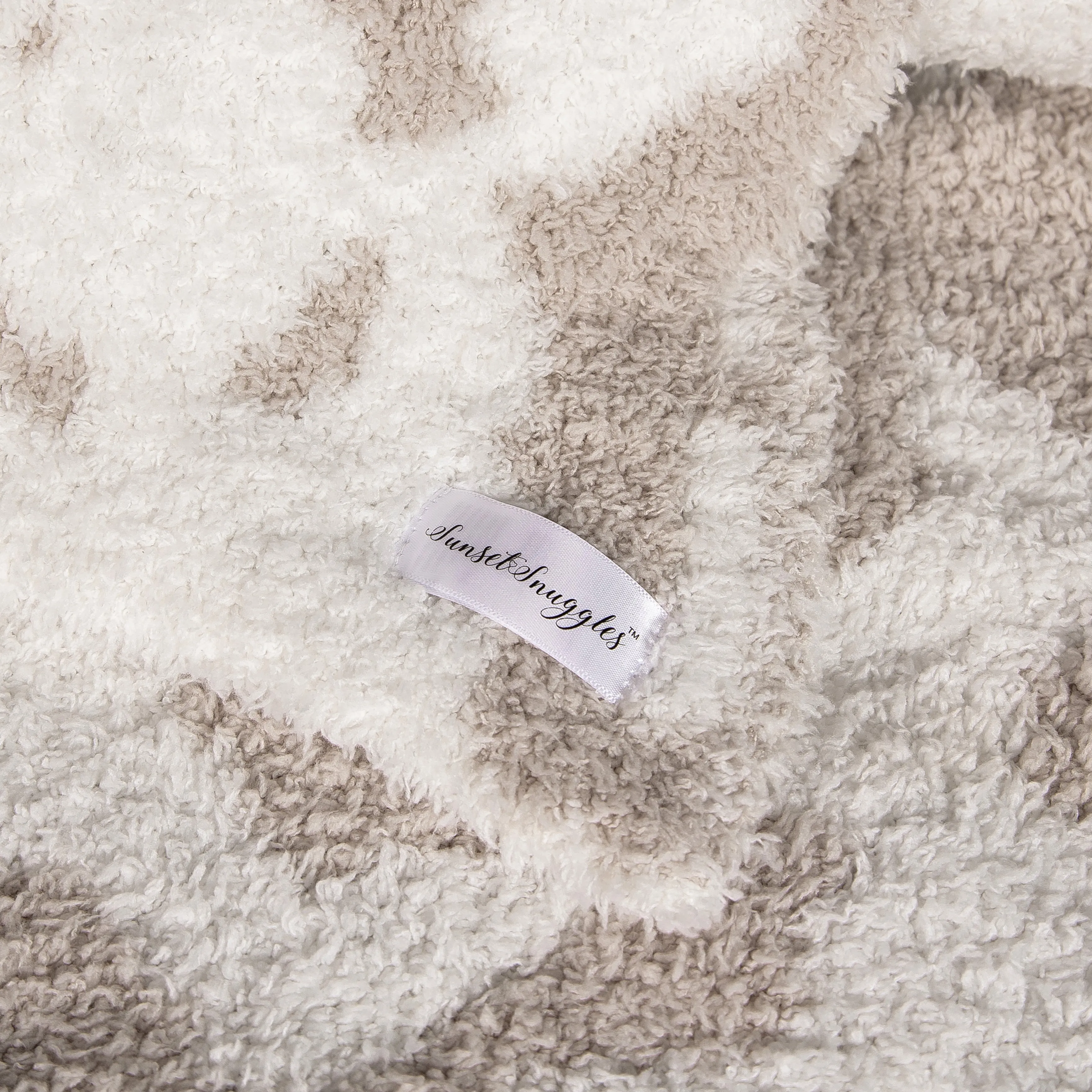 Blushing Beige & White Cow Print Toddler Blanket