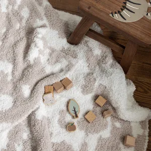 Blushing Beige & White Cow Print Toddler Blanket