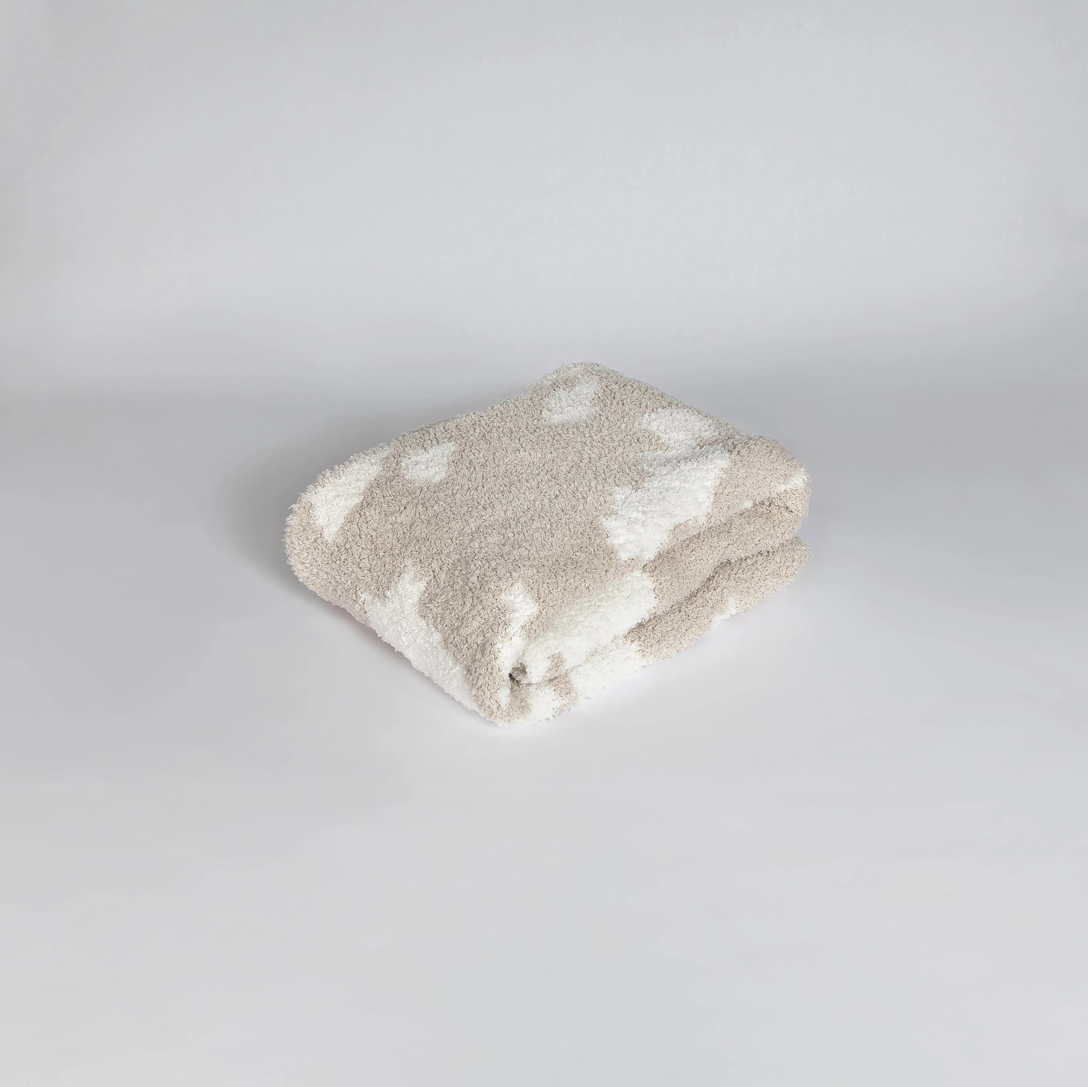 Blushing Beige & White Cow Print Toddler Blanket