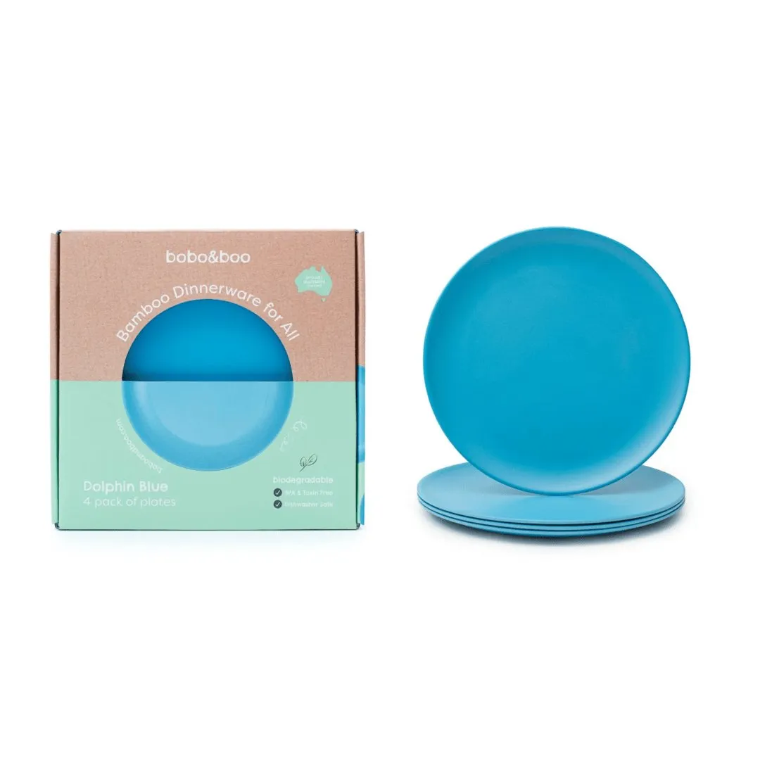 Bobo & Boo Bamboo 25cm Single Plate - Dolphin Blue