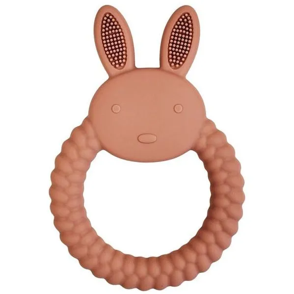 Bunny Teether Ring Pink 11cm