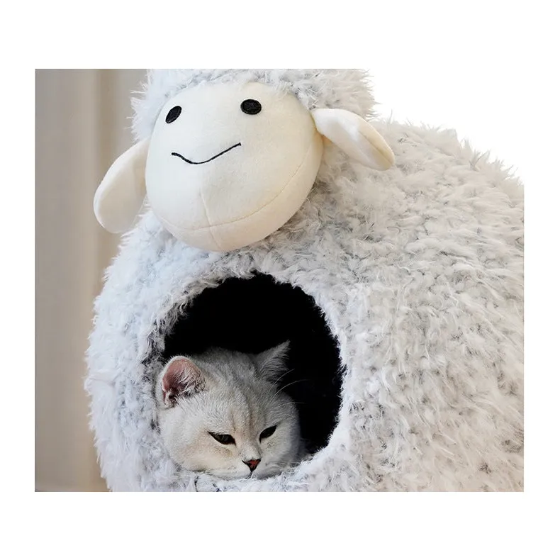 Cat Tree Tunnel Play Tree House-Sheep
