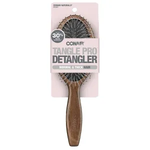 CONAIR - Tangle Pro Detangler Mid-Size Wood Cushion Brush - 1 Count
