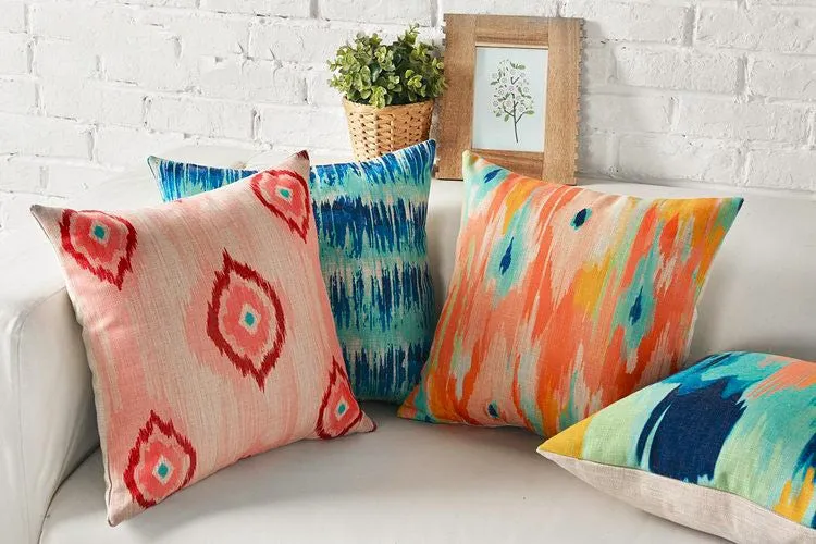Digital Printed Cushions Assorted 5 PCs-Ikat