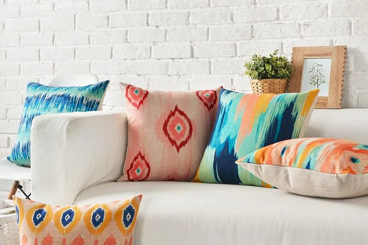 Digital Printed Cushions Assorted 5 PCs-Ikat