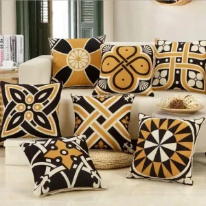 Digital Printed Cushions Assorted 7 PCs-Bronze