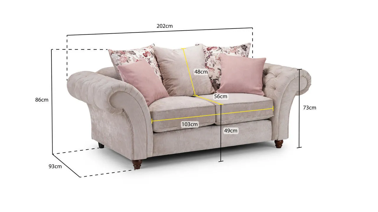 Duchess Chesterfield Sofa - Beige 2 Seater