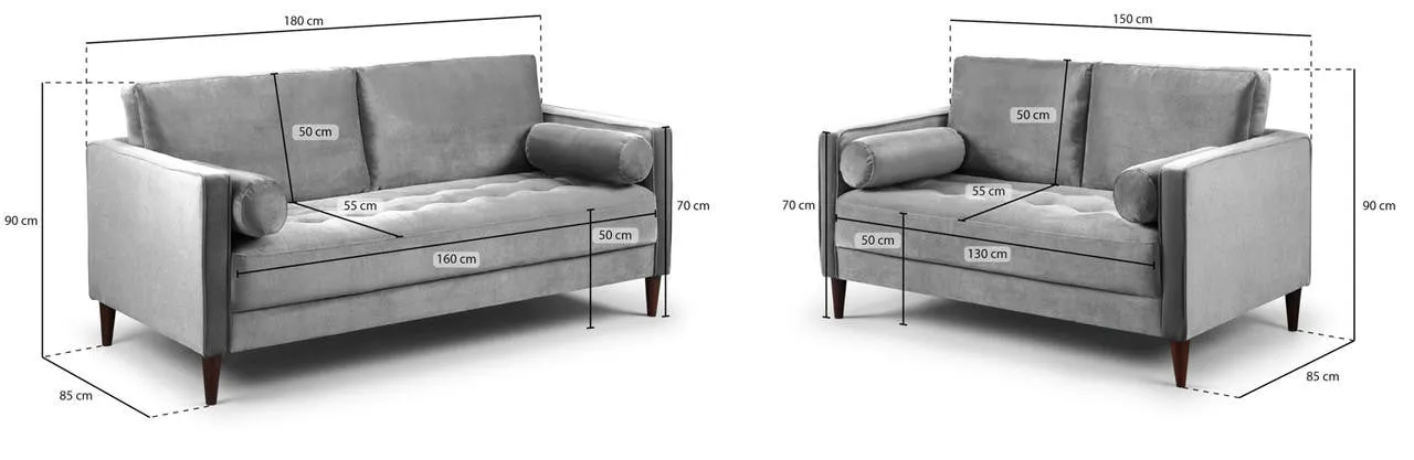 Fuji Sofa - Plush Blue 3 2 Set