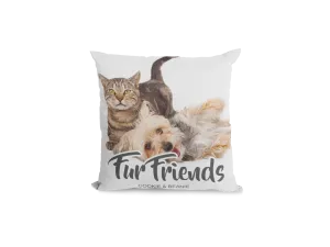 Fur Friends Custom Photo Pillow with Text Overlay