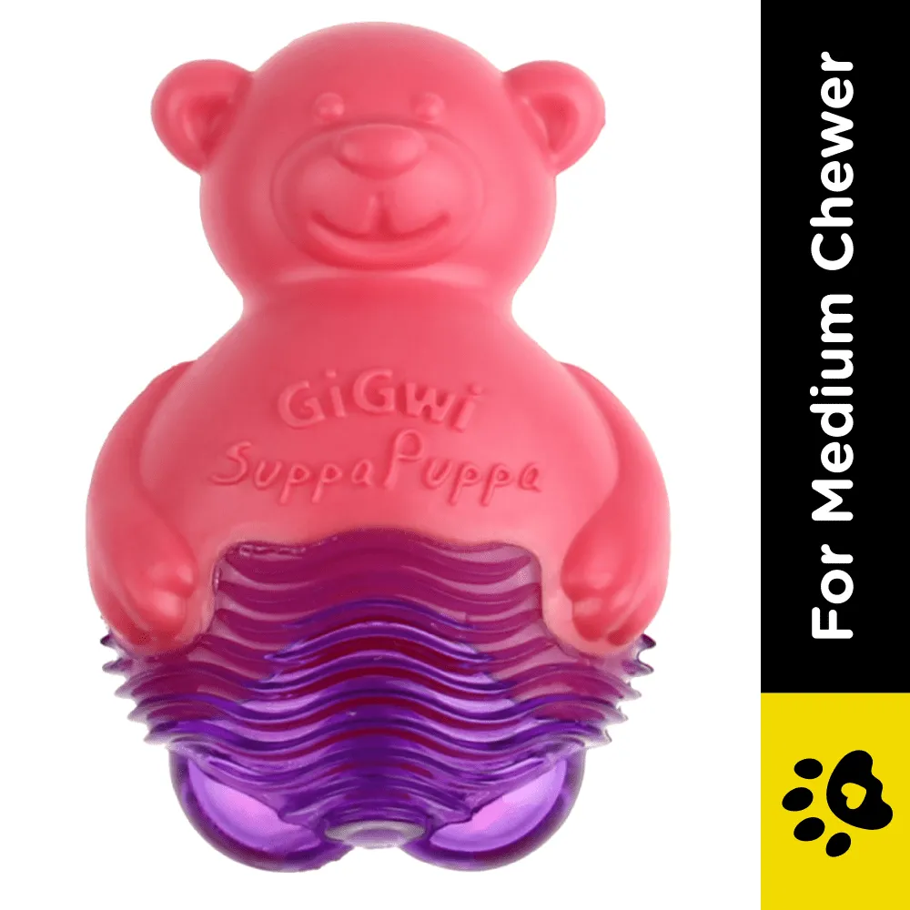 GiGwi Suppa Puppa Bear Toy for Dogs (Pink & Purple)