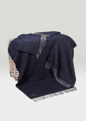 John Hanly Oversized Cashmere Throw - Dark Navy