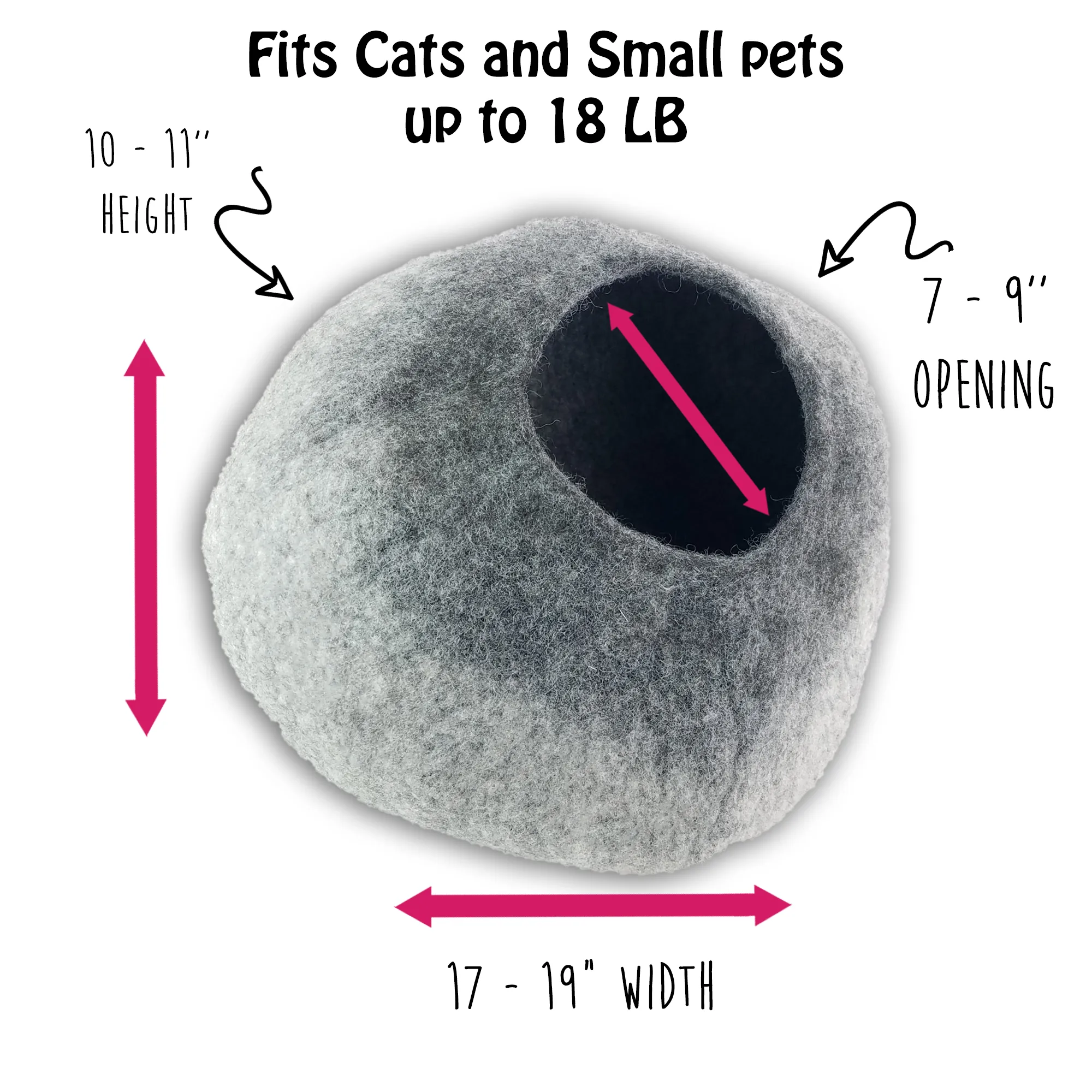 Light Gray / Dark Gray Cat Cave | Pet Bed