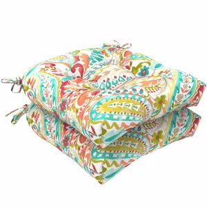 LVTXIII Outdoor U-Shape Tufted Seat Cushions 19”x19”x5” Pretty Paisley （Set of 2）