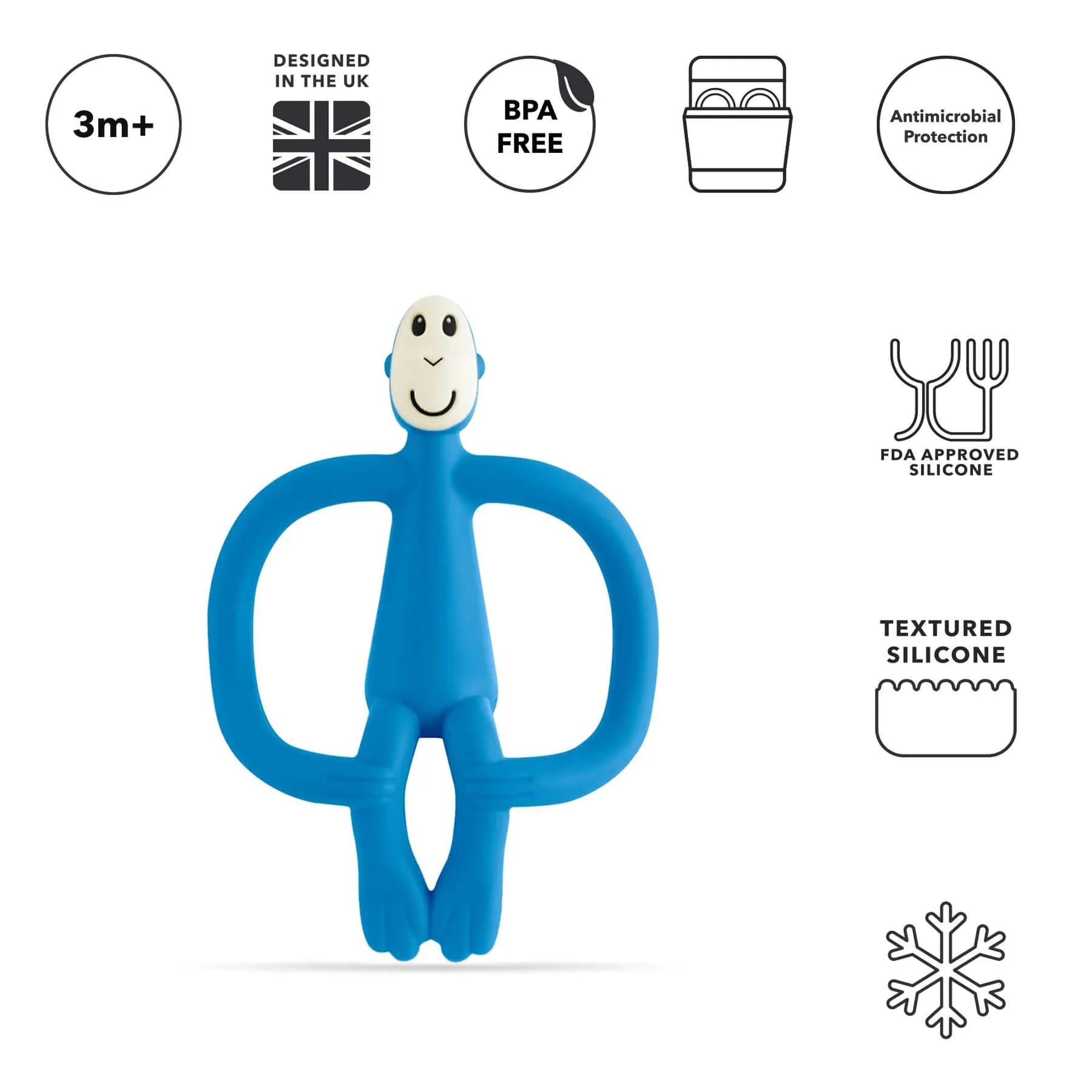Matchstick Monkey Original Teething Toy (Blue)