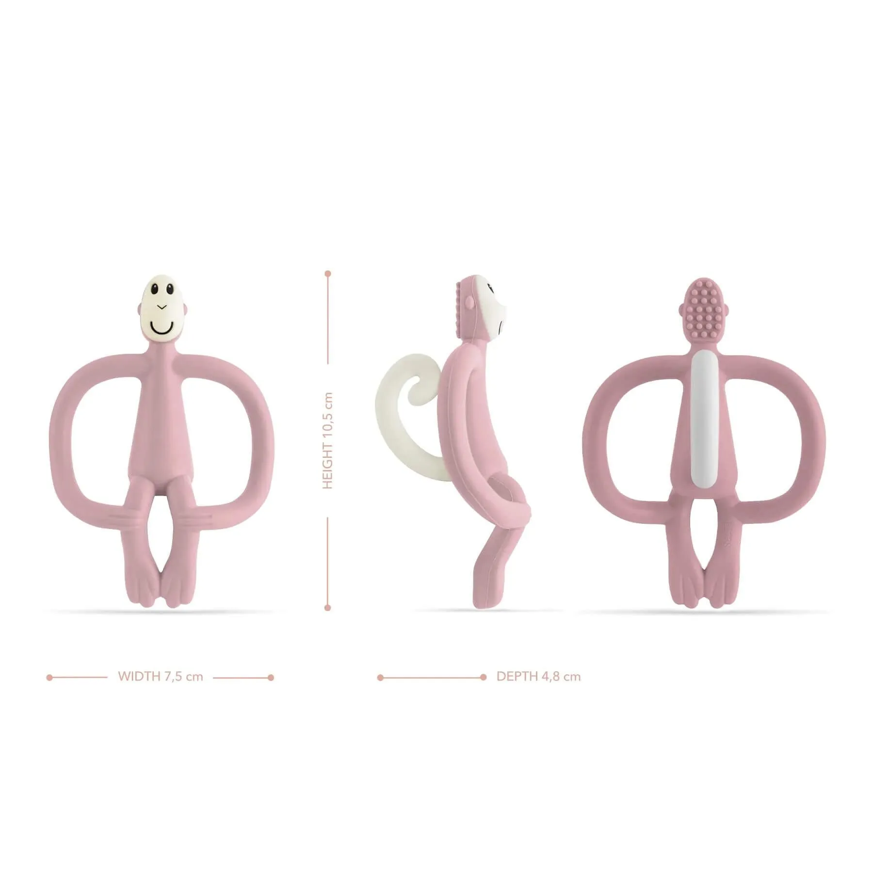 Matchstick Monkey Original Teething Toy (Dusty Pink)
