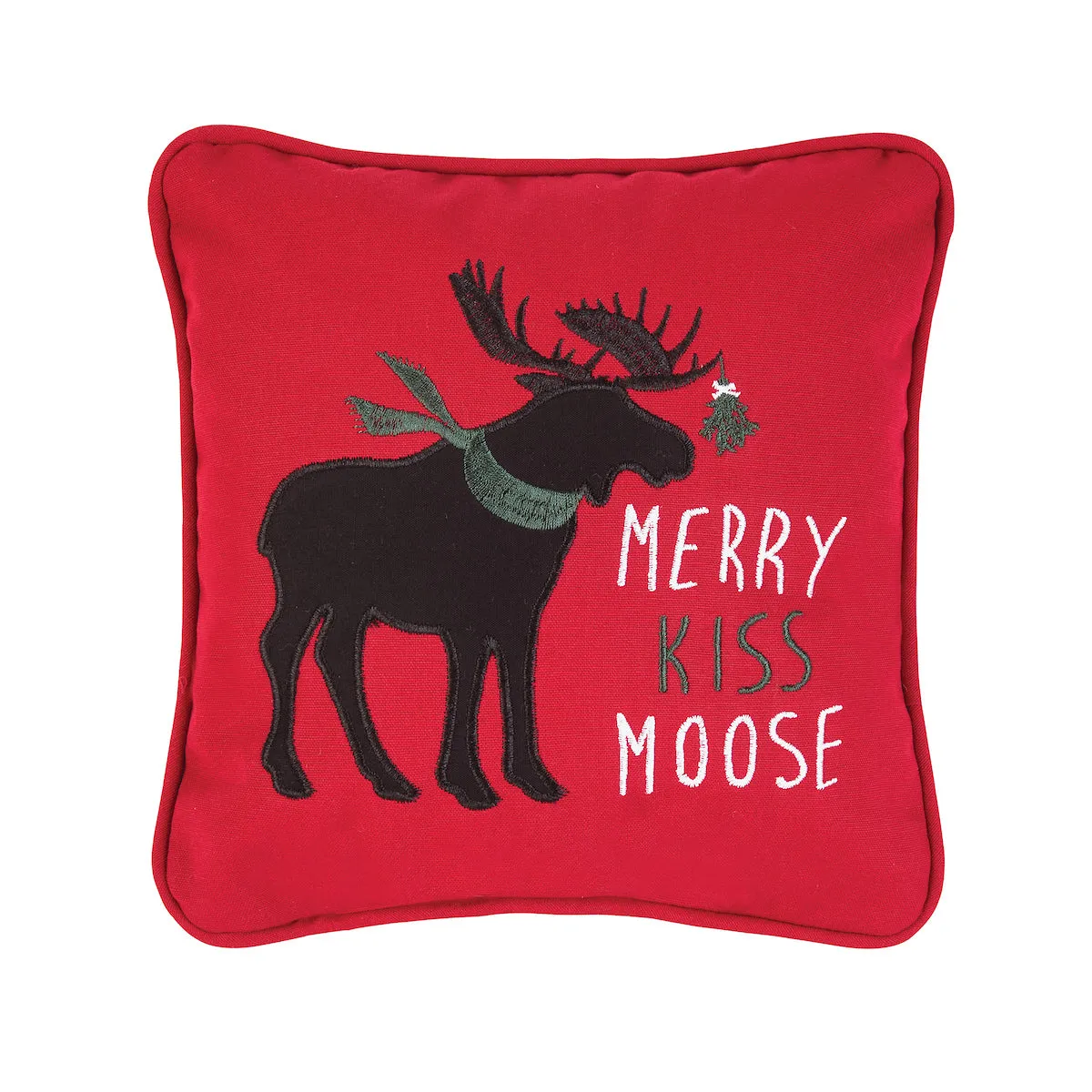 Merry Kiss Moose Mini Pillow