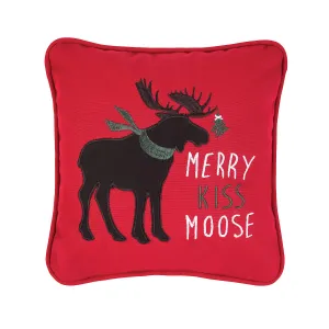 Merry Kiss Moose Mini Pillow