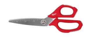 Milwaukee 48-22-4046 Jobsite Scissors, 9.3 in OAL, Metal Blade, Loop Handle, Gray/Red Handle :EA: QUANTITY: 1