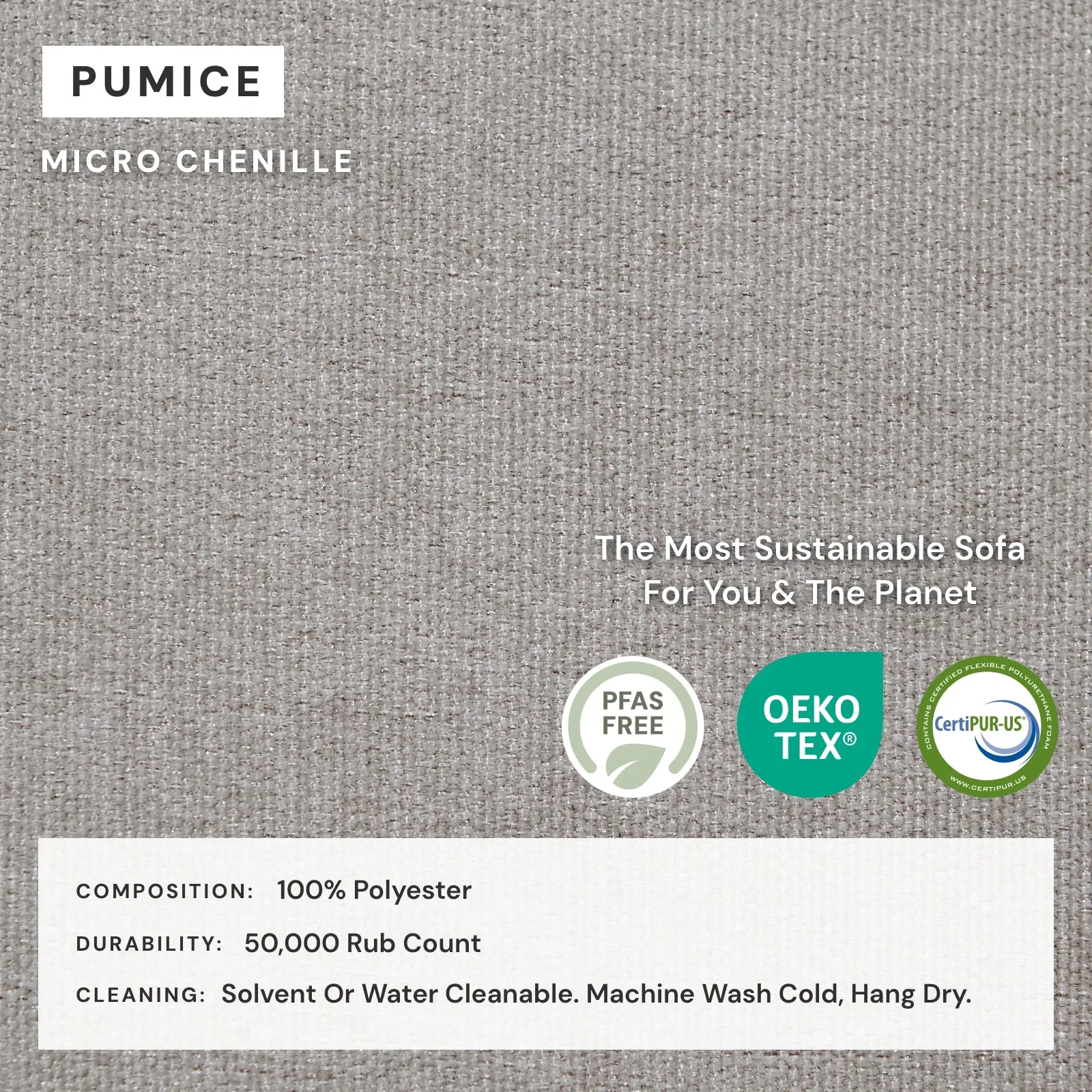 Modular Washable 6-Seater U-Sectional   Ottoman in Pumice | Memorix  Seat | Cloud Pillow