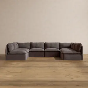 Modular Washable 8-Seater Open-Ends U-Sectional in Caviar | Memorix  Seat | Cloud Pillow