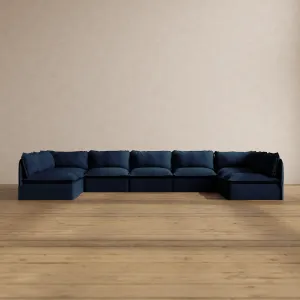 Modular Washable 9-Seater Open-Ends U-Sectional in Sumi | Memorix  Seat | Cloud Pillow