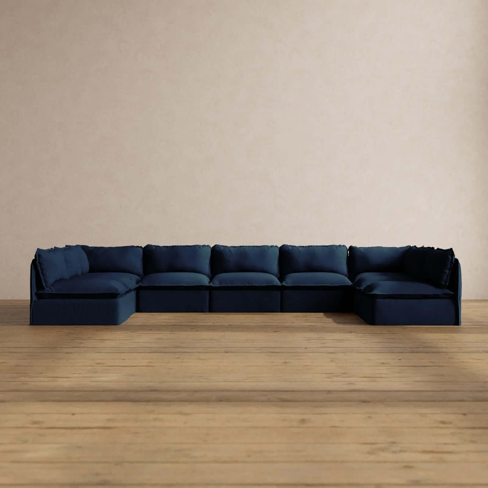 Modular Washable 9-Seater Open-Ends U-Sectional in Sumi | Memorix  Seat | Cloud Pillow