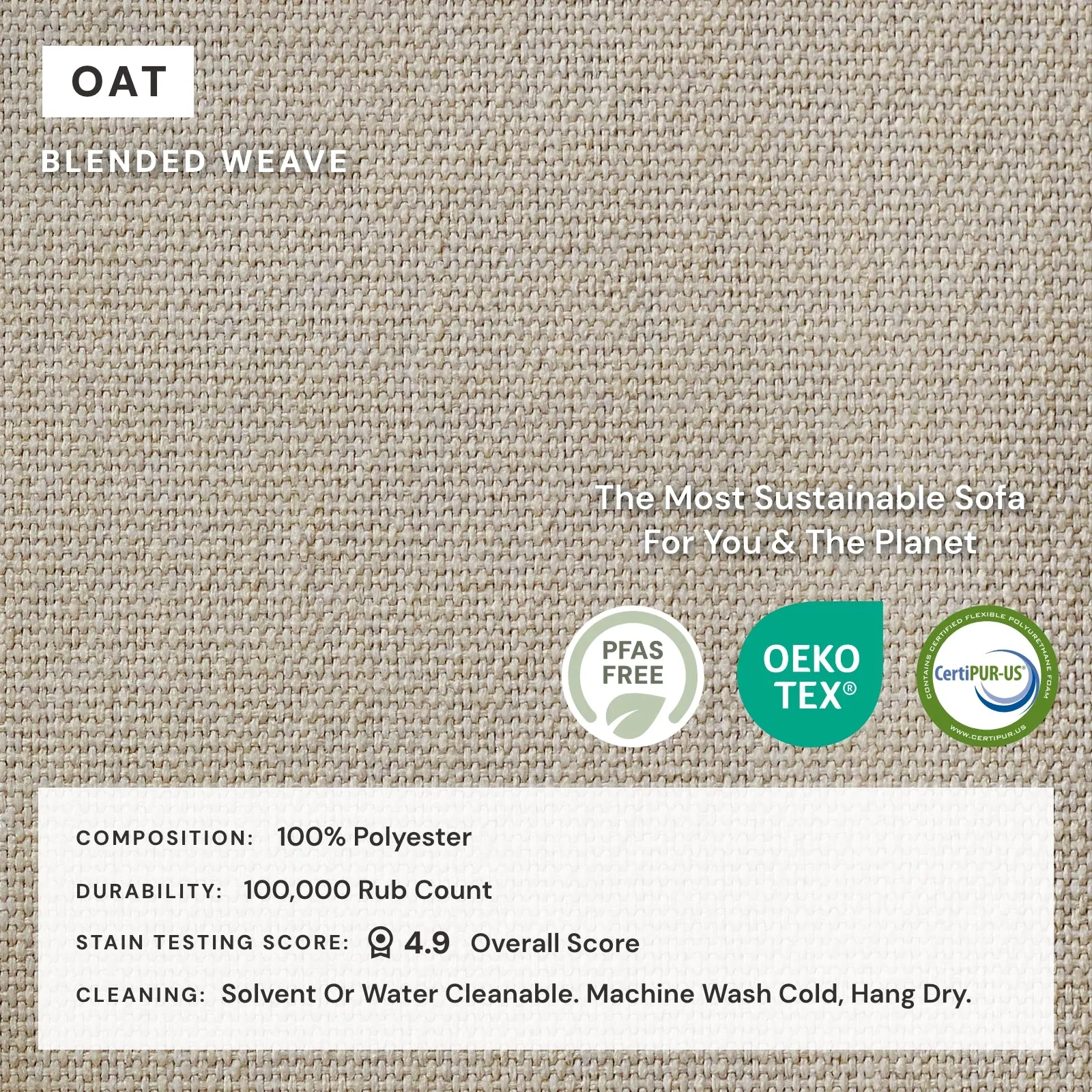 Modular Washable 9-Seater U-Sectional in Oat | Deluxe  Seat | Contour Pillow
