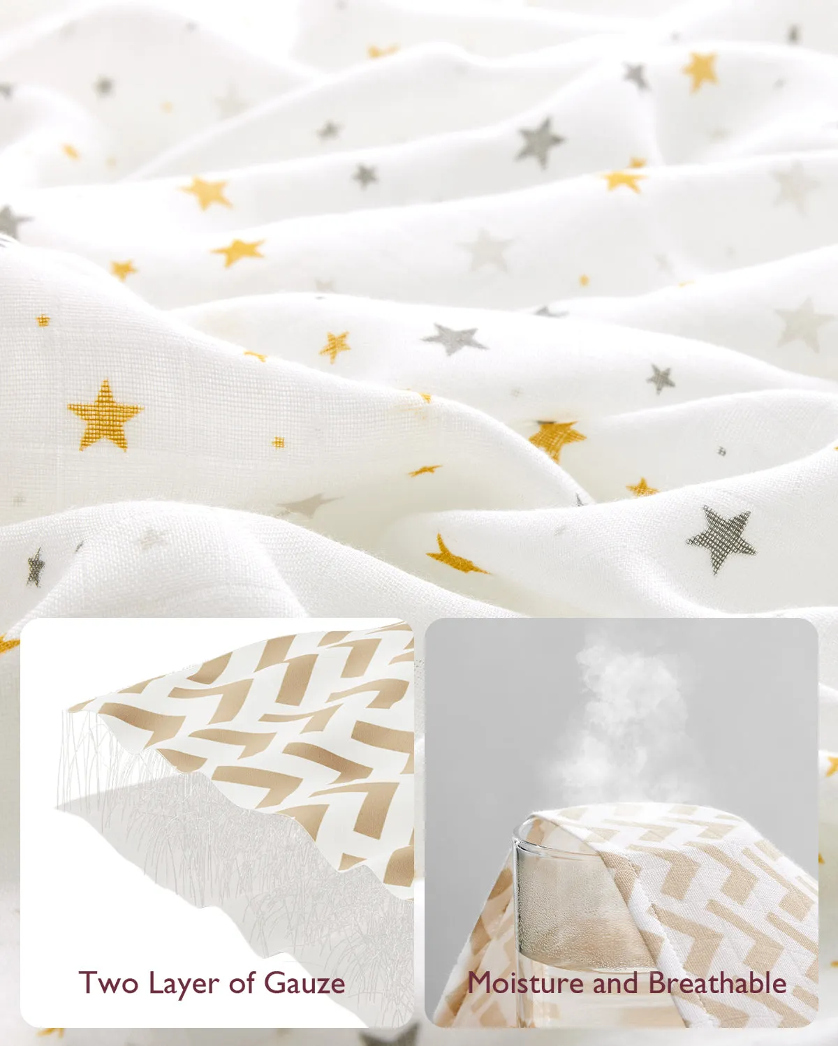 Momcozy Softness Swaddle Blankets -   Bling Star (4 Pack)