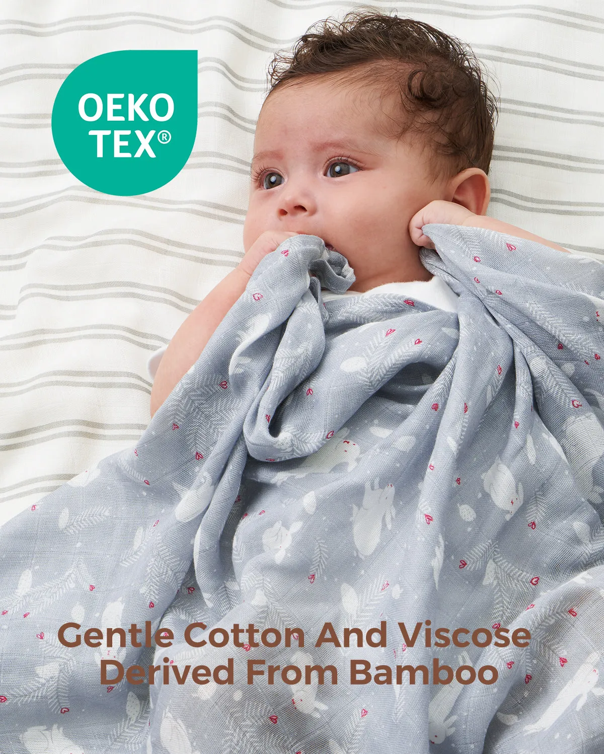 Momcozy Softness Swaddle Blankets -  Lovely Rabbit (2 Pack)
