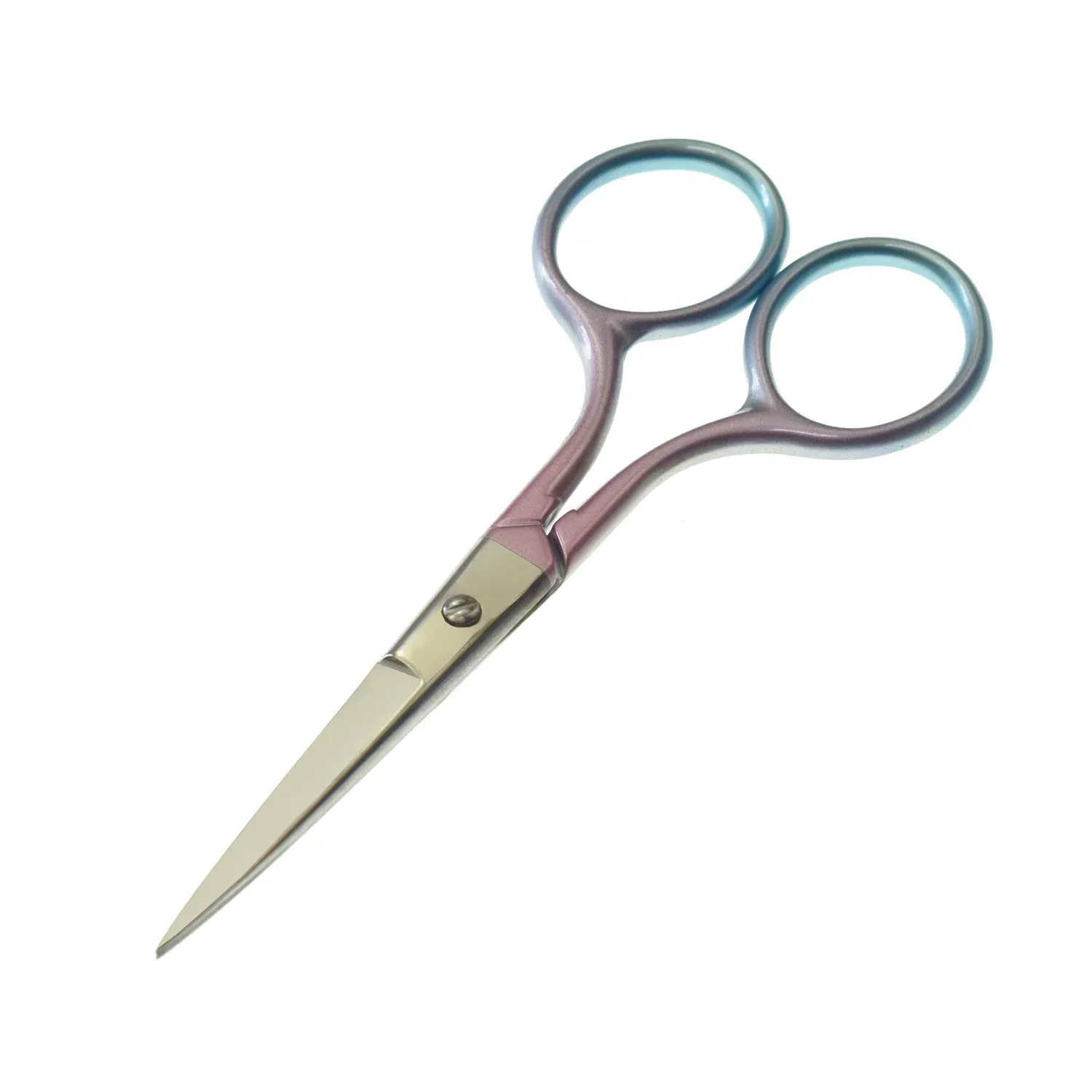 Motanar Multicolor Professional Grooming Scissors for Personal Care Facial Hair Removal and Ear Nose Eyebrow Trimming Stainless Steel Fine Straight Tip Scissors 3.9 Inch (Pink)
