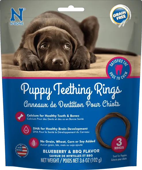 N-Bone® Puppy Teething Rings Grain-Free Blueberry & BBQ