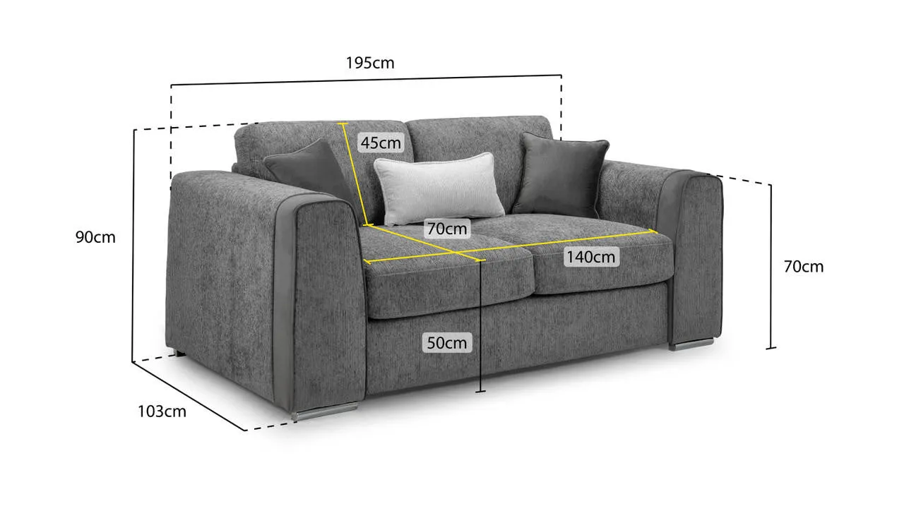 Naples Sofa - Beige 2 Seater - 195 CM
