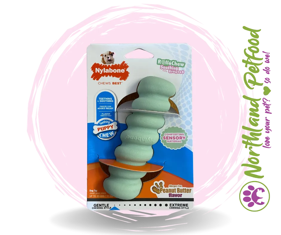 Nylabone Puppy Roll & Chew Puppy Chew - Peanut Butter*