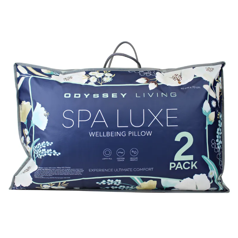 Odyssey Living Spa Luxe Wellbeing Pillow 2 Pack