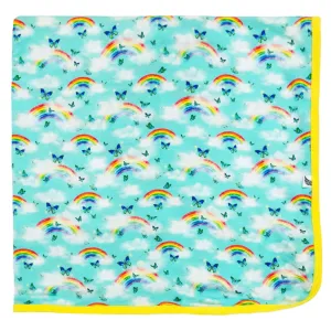 Over the Rainbow & Butterflies Swaddling Blanket